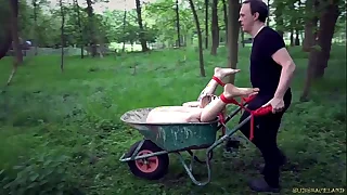 Bdsm b&period; take note of of two busty slave in a hardcore daily sub lady-love