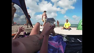 Stunt woman Join in matrimony 511 - Mrs Kiss gives us the brush NUDE BEACH POV view of a VOYEUR Spasmodical OFF in front of the brush and several other often proles watching&excl;