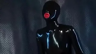 Latex condom catsuit mad about